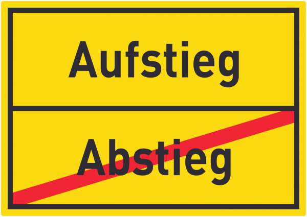 Aufstieg Abstieg Aufkleber Ortsaufkleber