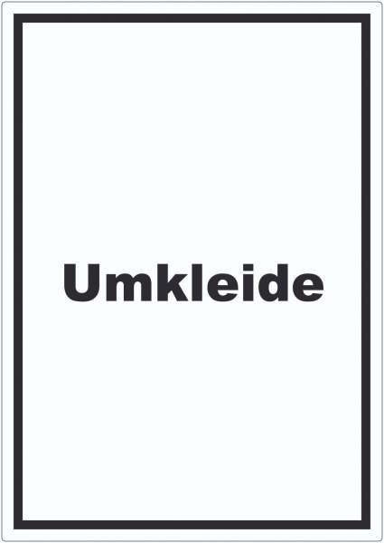 Umkleide Aufkleber mit Text Ankleide Kabine hochkant