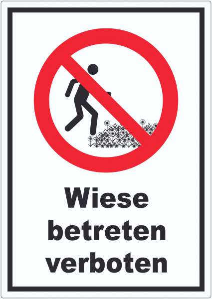 Wiese betreten verboten Aufkleber