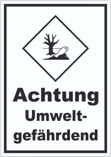 Aufkleber Kenn­zeichen Umwelt­gefähr­dend Fisch Wasser Baum