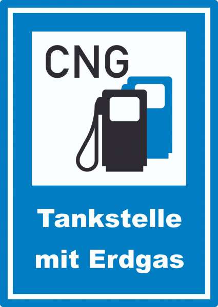 Tankstelle mit Erdgas Aufkleber