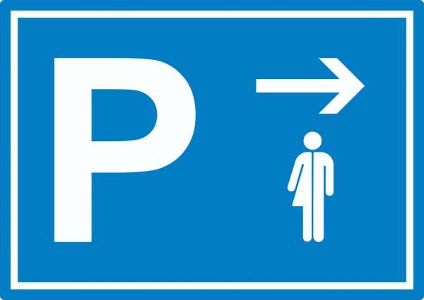 Transgender Parkplatz Aufkleber mit Richtungspfeil rechts waagerecht