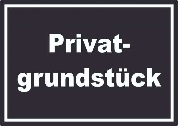 Privatgrundstück Aufkleber weiß-schwarz