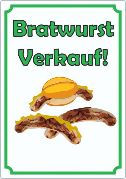 Bratwurst Werbeaufkleber Aufkleber Hochkant