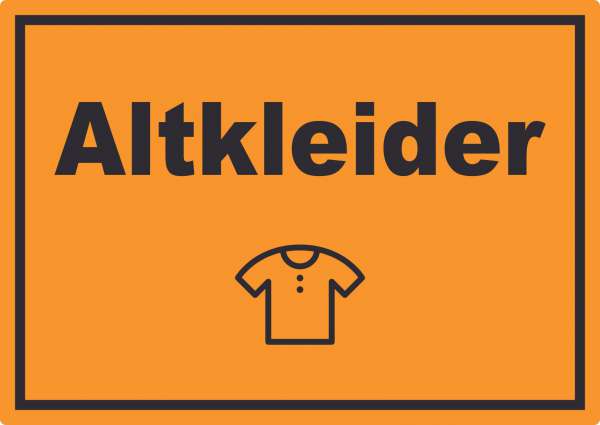 Altkleider Mülltrennung Aufkleber Text Symbol Shirt Hemd Hose