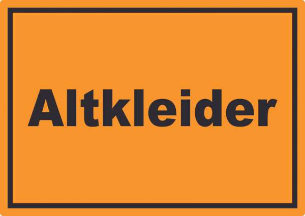 Altkleider Mülltrennung Aufkleber mit Text