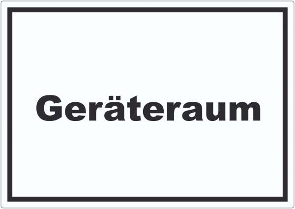 Geräteraum Aufkleber mit Text Schuppen waagerecht