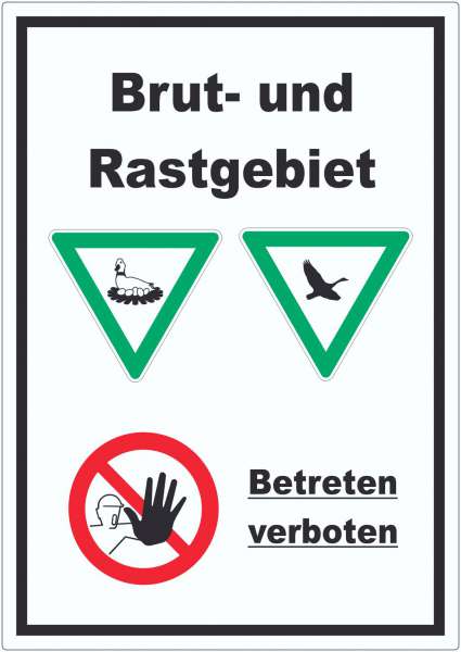 Brut- und Rastgebiet Betreten verboten hochkant Aufkleber