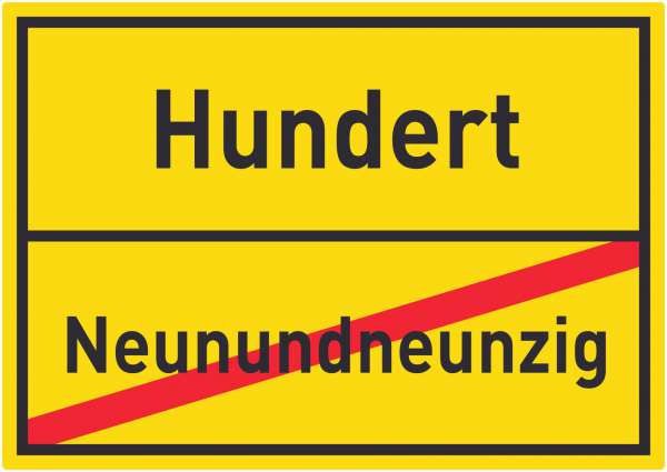 Hundert Neunundneunzig Aufkleber Ortsaufkleber