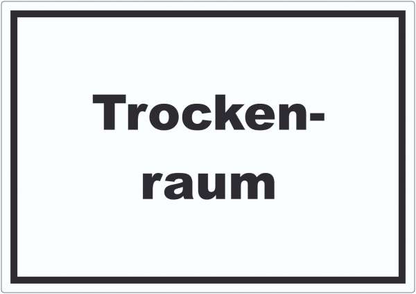 Trockenraum Aufkleber mit Text Wäsche trocknen waagerecht