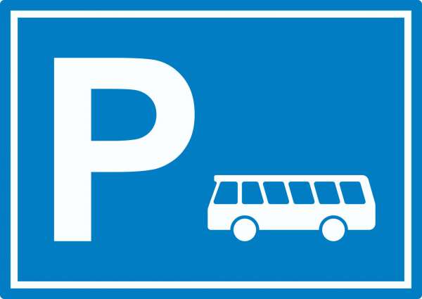 Bus Reisebus Parkplatz Aufkleber waagerecht